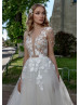Sexy Beaded Ivory Lace Tulle Wedding Dress Sexy Beaded Ivory Lace Tulle Wedding Dress